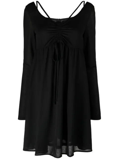 tout a coup ruched-detail long-sleeve minidress Black M608AF3