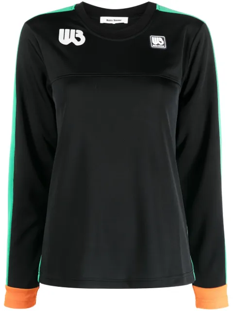 Wales Bonner logo-patch organic-cotton sweatshirt Black WA23JE11PL02999