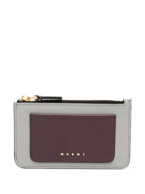 Marni saffiano logo-print wallet Grey PFMO0025U2LV520