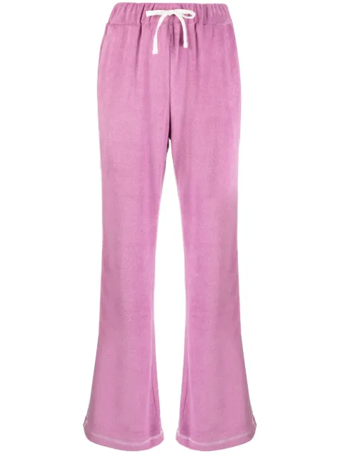 tout a coup stripe-trim flared trousers Purple M606AF3