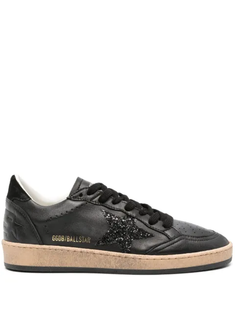 Golden Goose Ball Star trainers in black nappa with black glitter star and suede heels tab Black GWF00117F005220