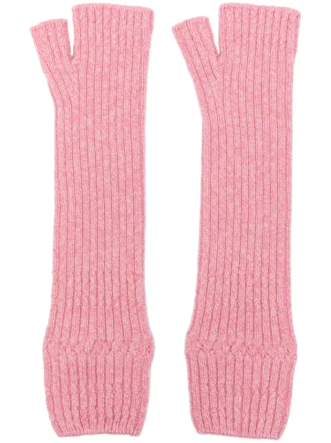Barrie cashmere fingerless gloves Pink C195855