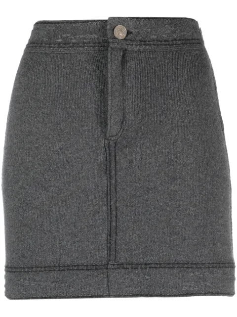 Barrie contrast-stitch mini skirt Grey C85543