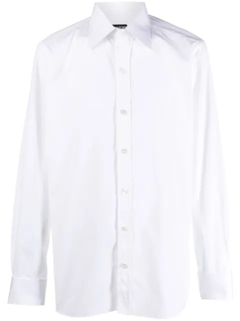 TOM FORD spread-collar cotton shirt White HSCC01CGS11