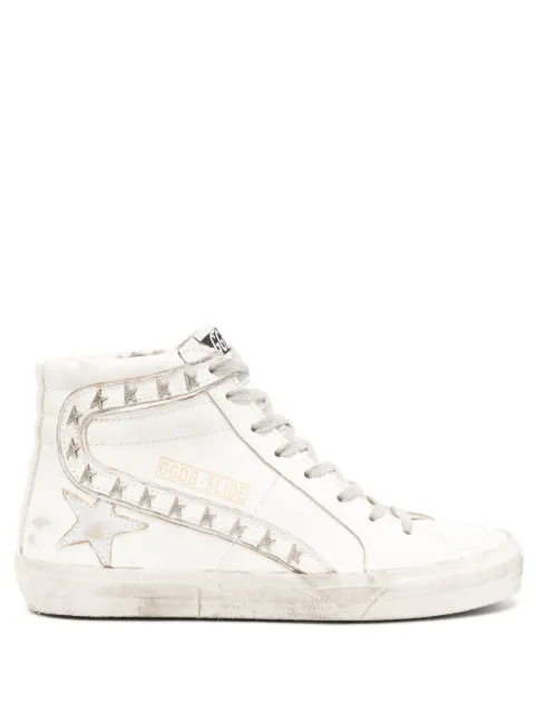 Golden Goose Slide high-top leather sneakers White GWF00115F005160
