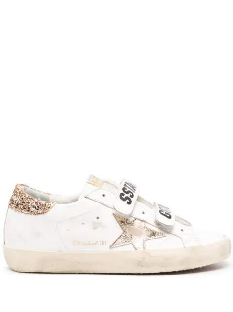 Golden Goose Old School trainers with gold star in laminated leather White GWF00111F002154