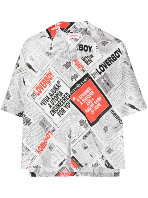 Charles Jeffrey Loverboy graphic-print organic cotton shirt Black 31070202