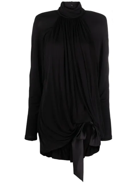 Saint Laurent high-neck draped minidress Black 744258Y6H33