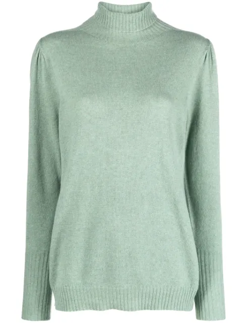 TWINSET puff-sleeve cashmere jumper Green 232TT3243