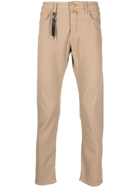 Incotex logo-patch straight-leg jeans Neutrals BDPS0003F1700305S