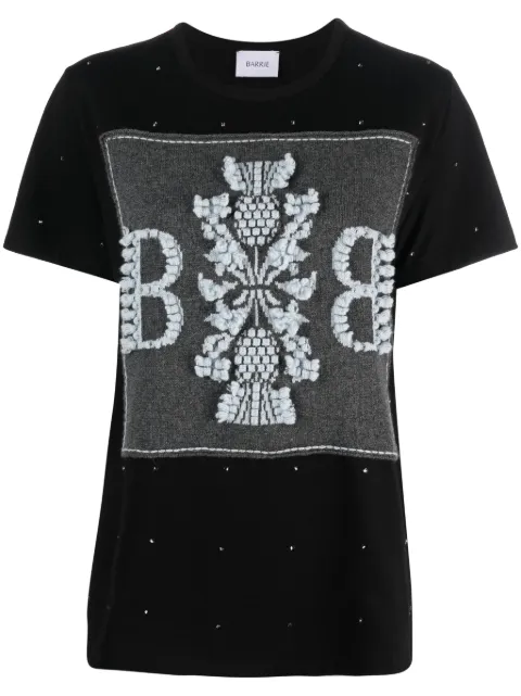 Barrie logo-embroidered embellished T-shirt Black C104712