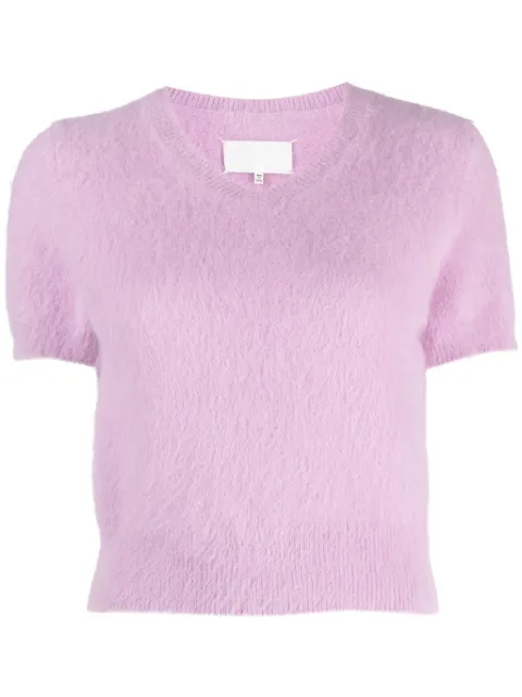 Maison Margiela short-sleeve knitted top Purple S29HN0003S18269