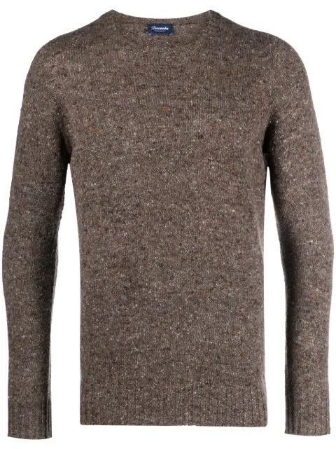 Drumohr speckled-knit crew-neck jumper Brown D5SH103N