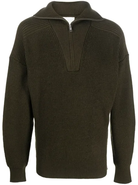 MARANT logo-patch zip-up jumper Green PU0080HAA1L79H