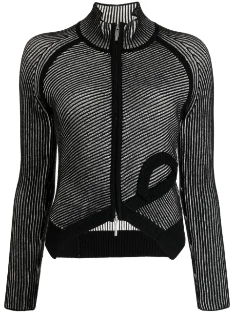 Feng Chen Wang zip-up two-tone bomber jacket Black FWF16KT05