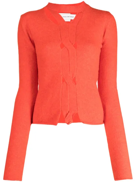 Feng Chen Wang cut-out fine-knit jumper Red FWF16KT06O