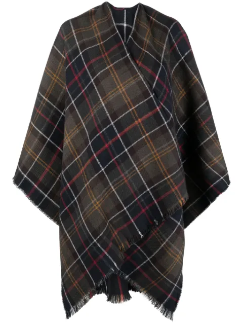 Barbour Montieth Serape tartan-print cape Green LSC0423TN11