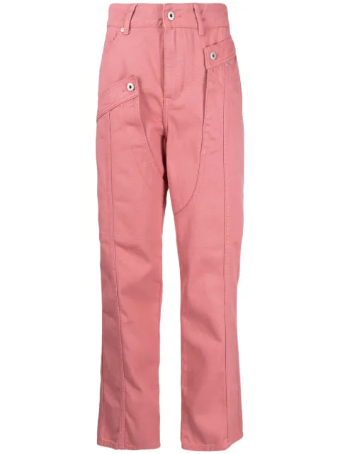 Feng Chen Wang high-waist straight-leg jeans Pink FUF16TR10P