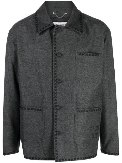 Golden Goose embroidered wool jacket Grey GMP01597P001158