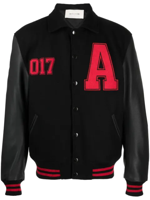 1017 ALYX 9SM logo-print varsity jacket Black AAMOU0449FA01