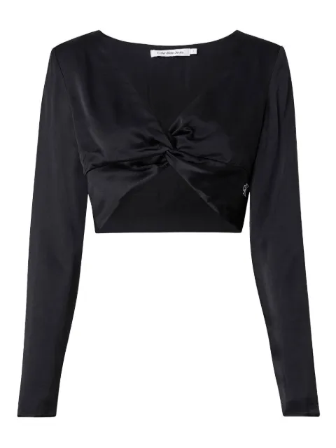 Calvin Klein velvet cropped top Black J20J221353
