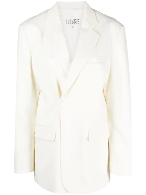 MM6 Maison Margiela asymmetric double-breasted blazer White S62BN0087S47848
