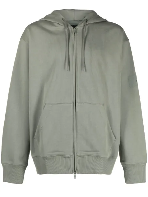 Y-3 zip-up organic cotton hoodie Green IP7703