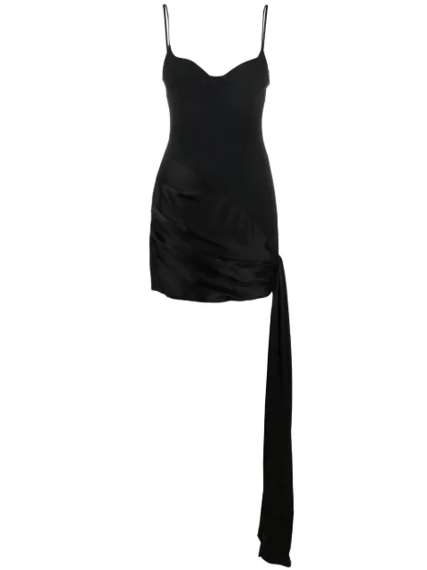 David Koma draped-skirt panelled minidress Black PF23DK55D