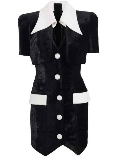 Balmain tailored velvet minidress Black BF0R7170JD14