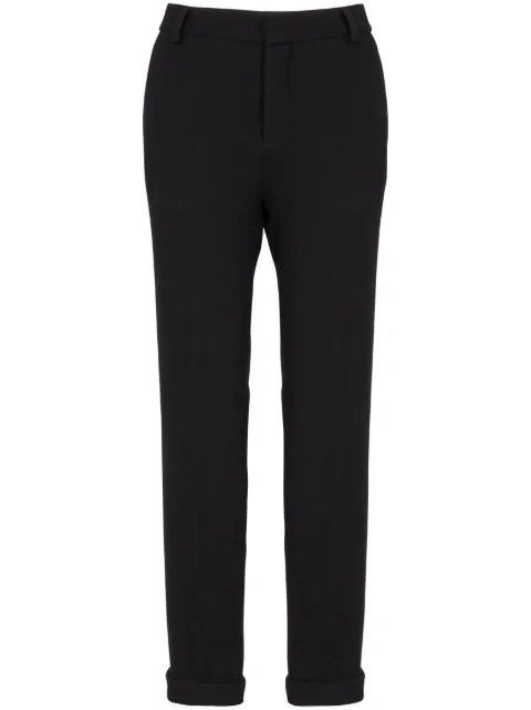 Balmain high-waisted tapered-leg trousers Black BF0PM010WB86