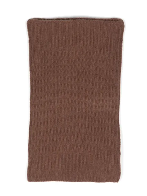 Liska ribbed-knit cashmere scarf Brown EMILYLOOP