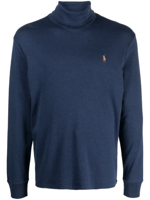 Polo Ralph Lauren logo-embroidered roll-neck jumper Blue 710760126019