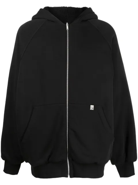 1017 ALYX 9SM slogan-print zip-up hoodie Black AAMOU0428FA01