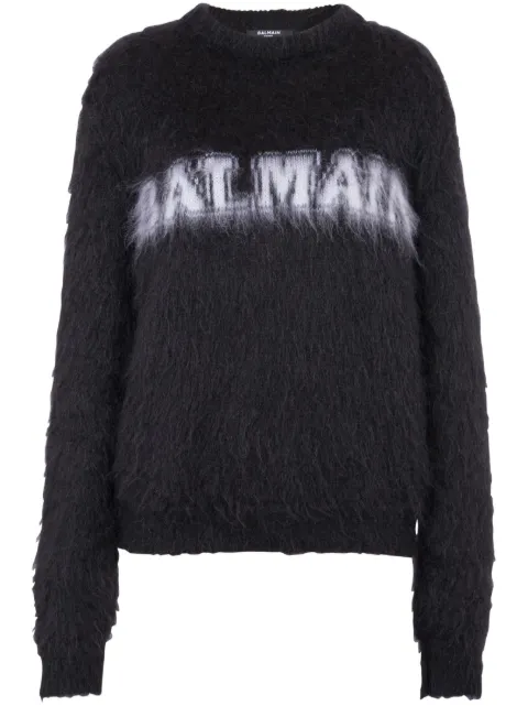 Balmain logo-jacquard jumper Black BF0KD025KF38EAB