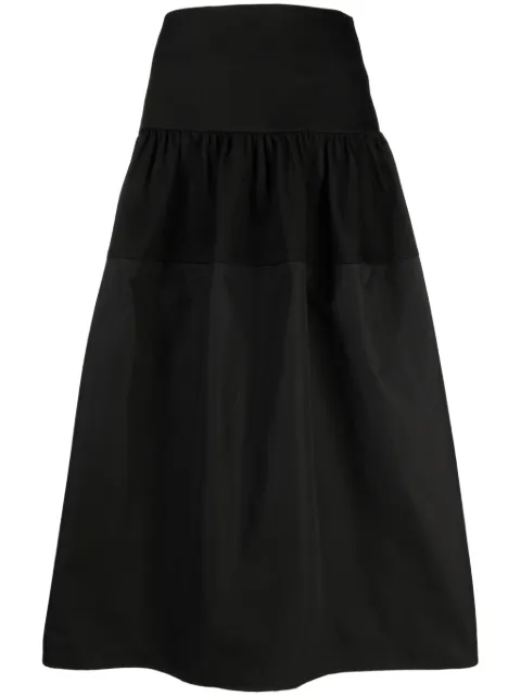 Jil Sander tiered cotton skirt Black J03MA0129JTN269