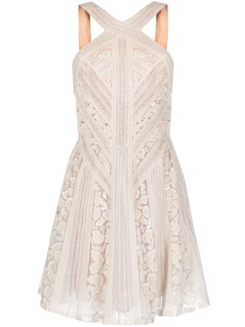 Elie Saab bead-embellished silk dress White 5992