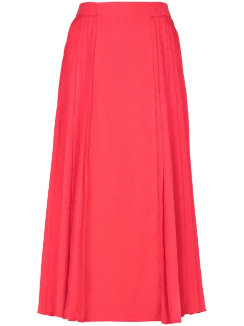 Balmain Mini Monogram pleated midi skirt Pink BF0LD315SD08