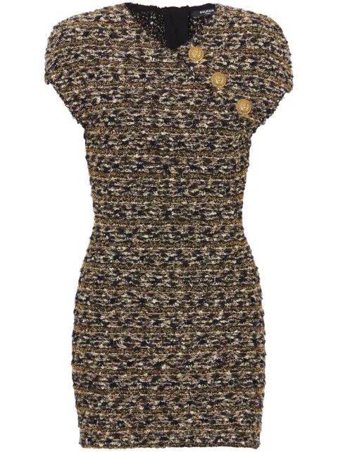 Balmain lurex tweed minidress Gold BF0R6024KF16