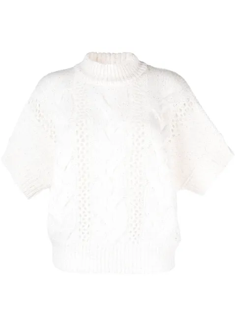 Peserico open-knit short-sleeve jumper Neutrals S99054F039018Z