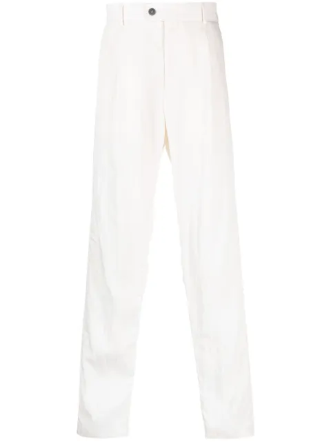 Giorgio Armani crinkled-finish straight-leg trousers Neutrals 3WGPP0XBT04BA