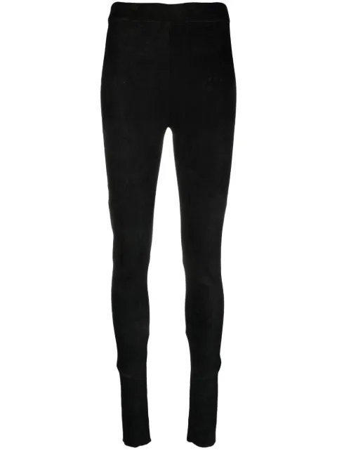 Isabel Benenato high-rise leather leggings Black DL04CO