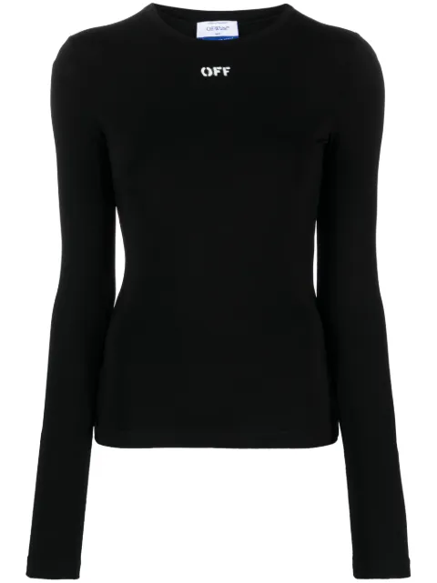 Off-White Off-Stamp stretch-jersey top Black OWAD136C99JER0041001