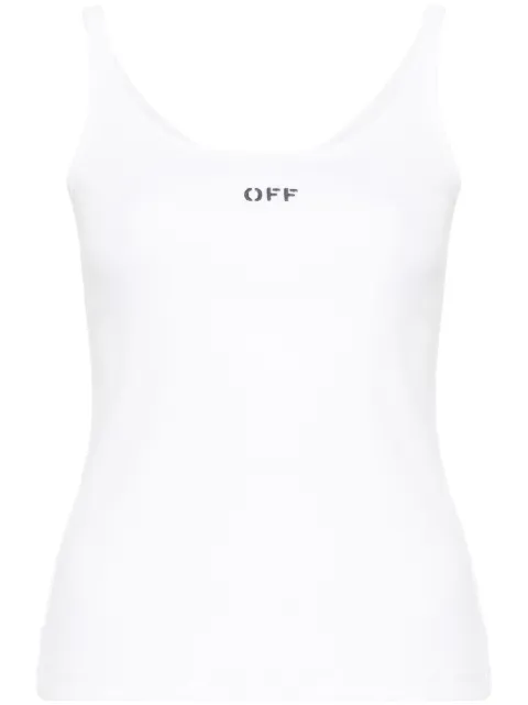 Off-White Off Stamp stretch-cotton tank top White OWAD072C99JER0020110