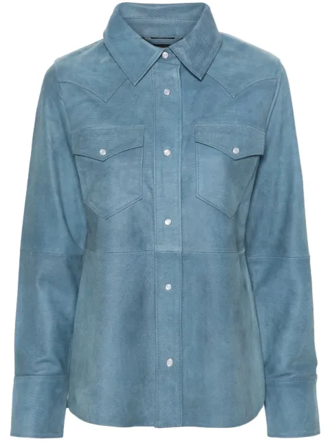 STAND STUDIO Western leather shirt Blue 618657510