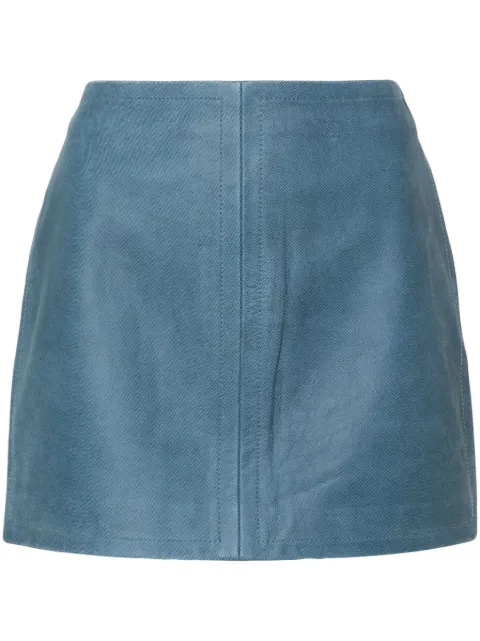 STAND STUDIO Perla leather miniskirt Blue 621487510
