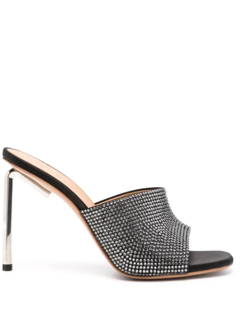 Off-White Allen crystal satin mules Black OWIJ040S24FAB0011072