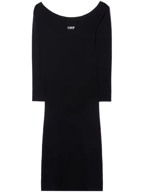 Off-White Off Stamp off-shoulder dress Black OWHI055C99KNI001