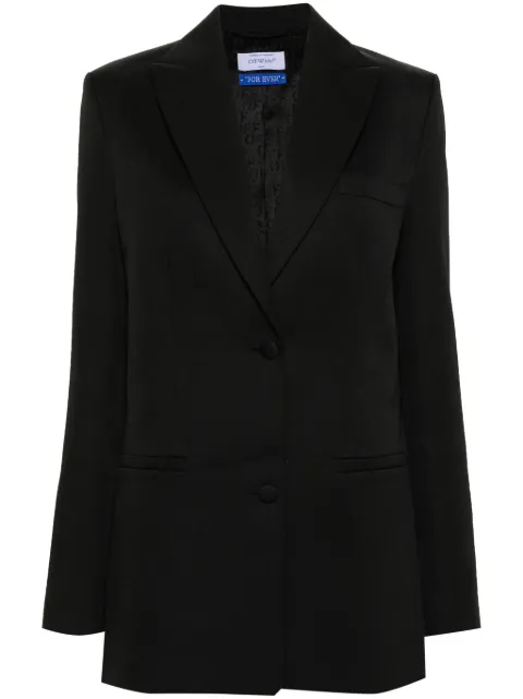 Off-White single-breasted virgin-wool blazer Black OWEF099C99FAB001