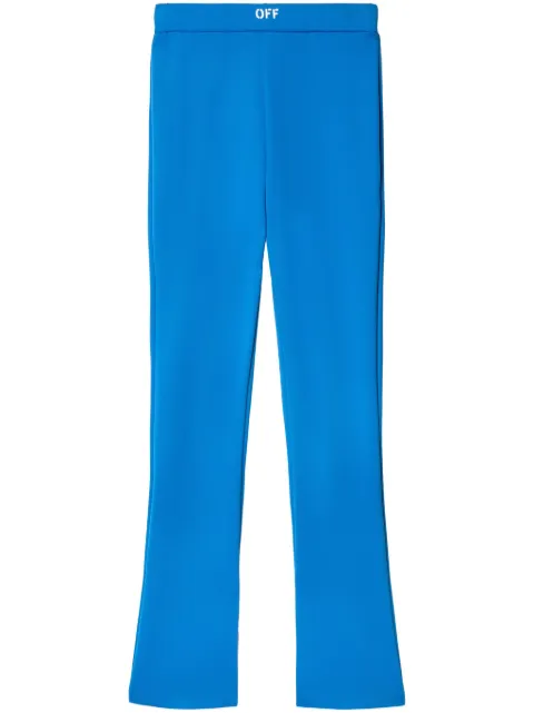 Off-White logo-waistband flared leggings Blue OWCD023S24JER0014601