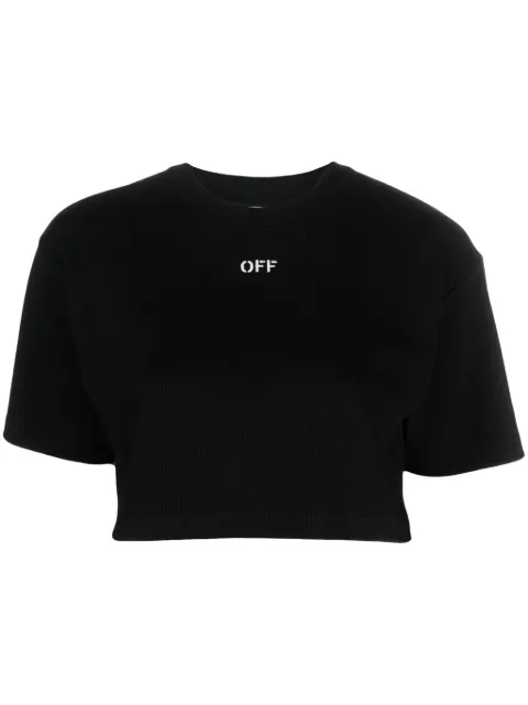 Off-White Off-Stamp cropped T-shirt Black OWAA081C99JER0041001